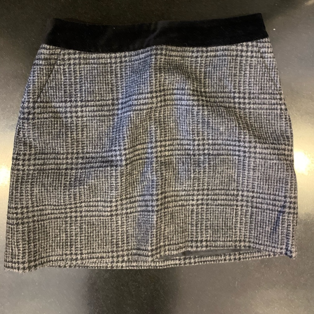 Black and Grey Wool Skirt